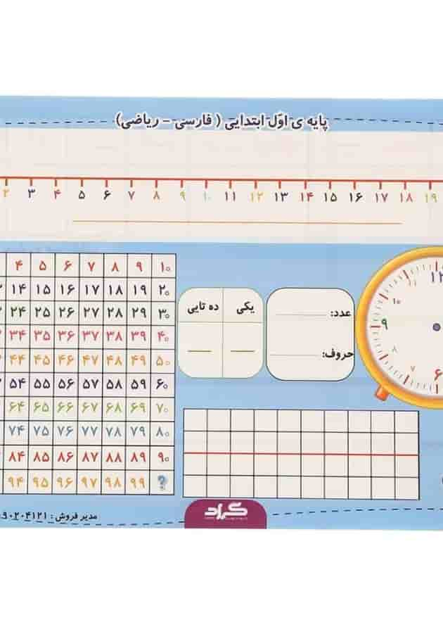 پوستر فارسی و ریاضی اول سایز A4 انتشارات گراد جلد