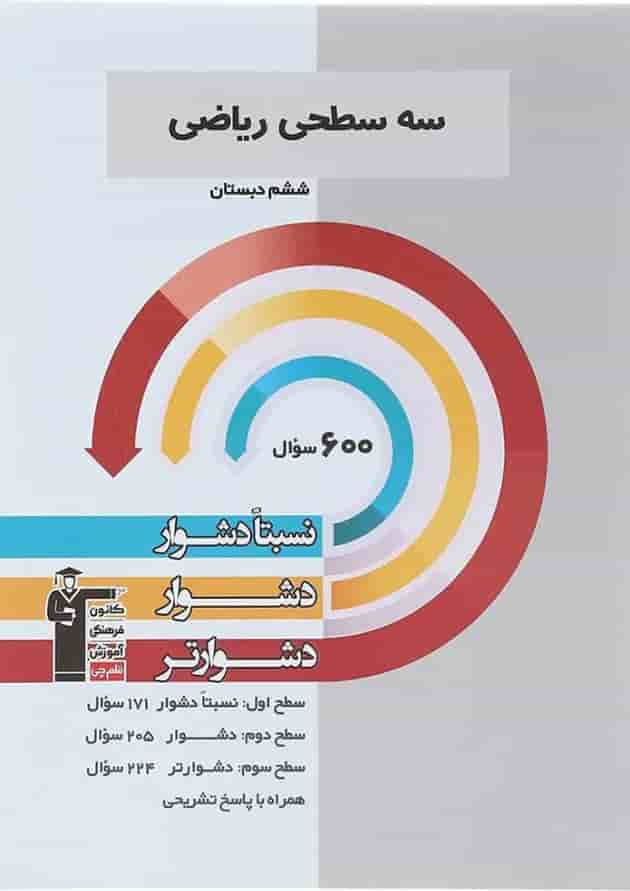 کتاب سه سطحی ریاضی ششم انتشارات کانون فرهنگی آموزش سال چاپ 1402 جلد