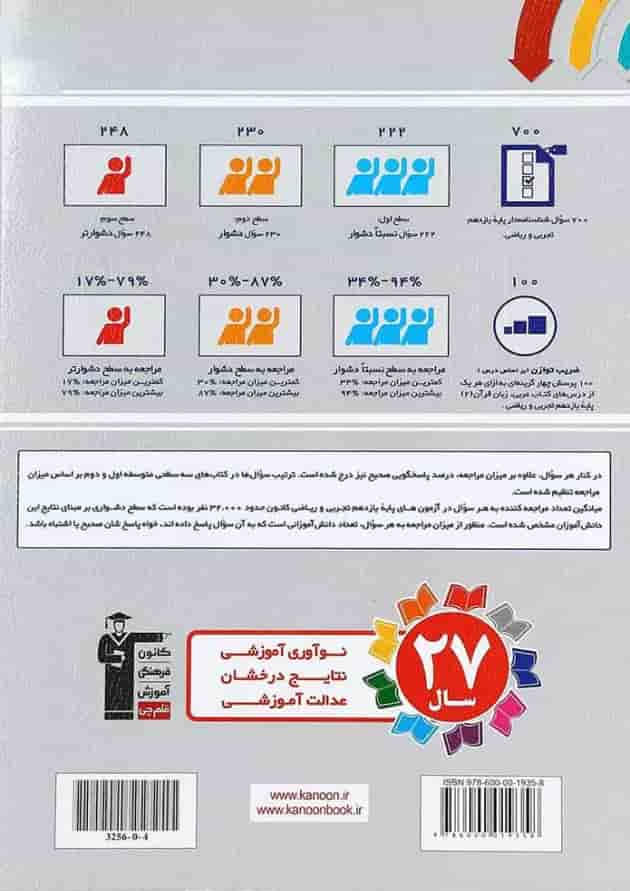 کتاب سه سطحی عربی یازدهم انتشارات کانون فرهنگی آموزش پشت جلد