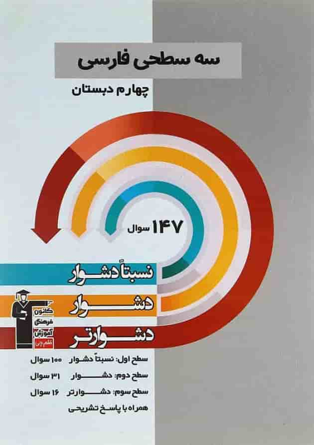 کتاب سه سطحی فارسی چهارم انتشارات کانون فرهنگی آموزش جلد