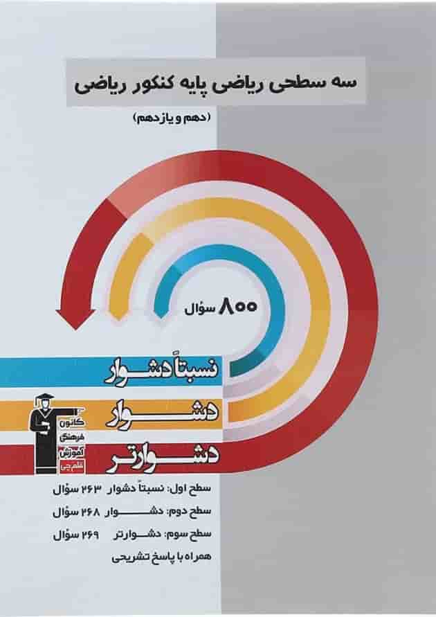 کتاب سه سطحی ریاضیات پایه کنکور ریاضی انتشارات کانون فرهنگی آموزش  جلد