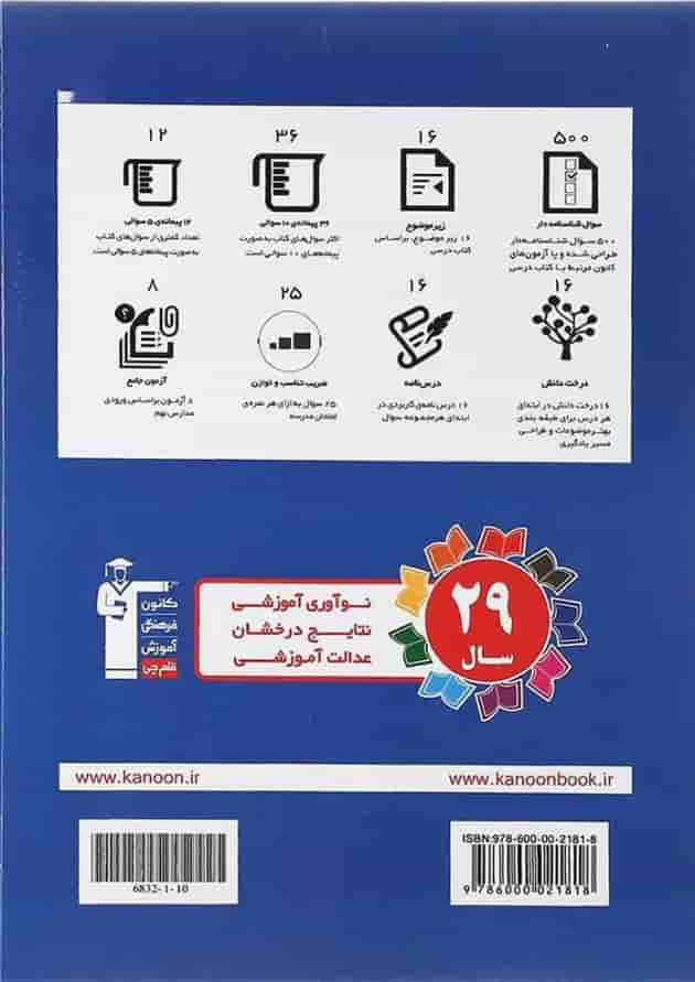 کتاب فارسی هشتم سری طبقه بندی شده انتشارات کانون فرهنگی آموزش سال چاپ 1401 پشت جلد