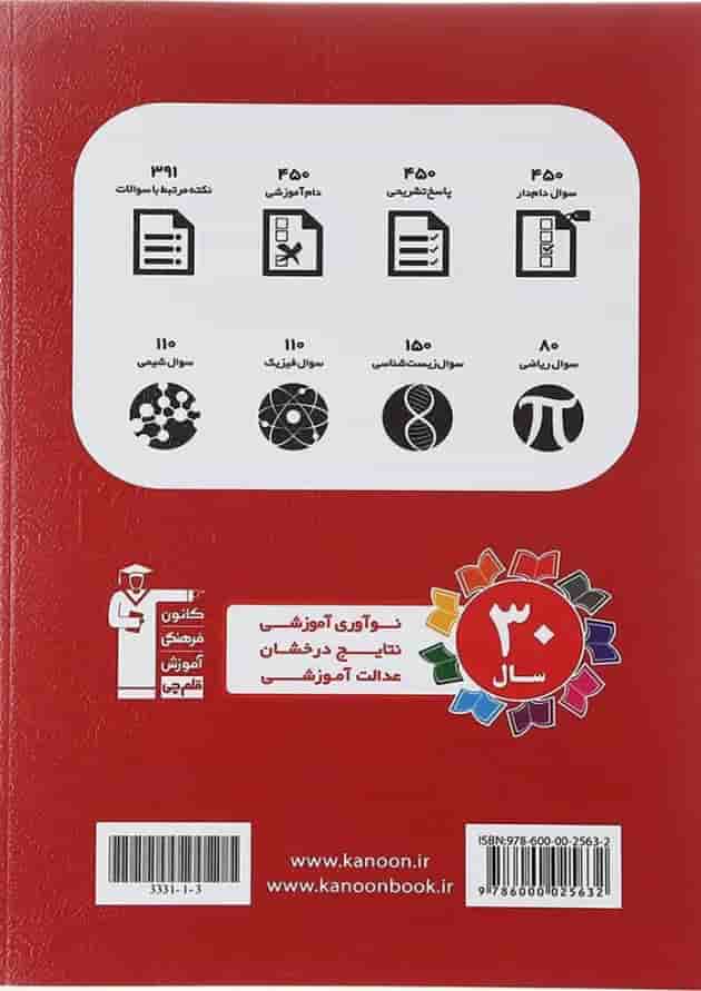 کتاب اشتباهات متداول دوازدهم تجربی انتشارات کانون فرهنگی آموزش سال چاپ 1402 پشت جلد