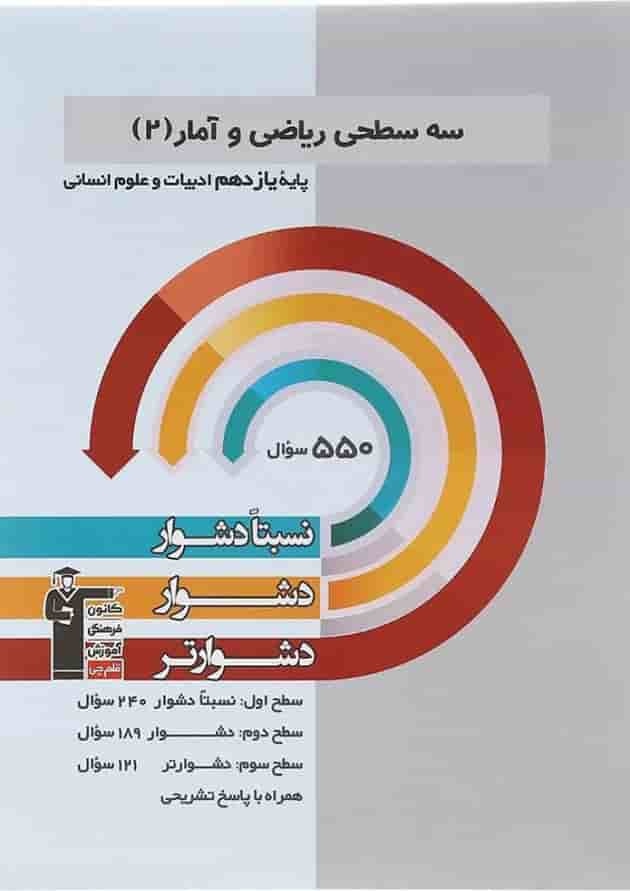 کتاب سه سطحی ریاضی و آمار یازدهم انسانی انتشارات کانون فرهنگی آموزش سال چاپ 1402 جلد