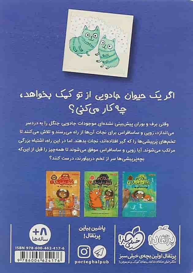 کتاب پرپیشی ها در یخبندان مجموعه زویی و عینک ایده ساز جلد 4 پشت جلد