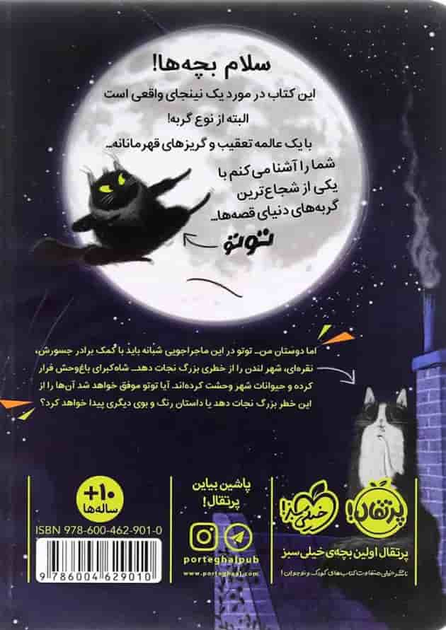 کتاب در تعقیب مار کبرا مجموعه گربه نینجا جلد 1 پشت جلد