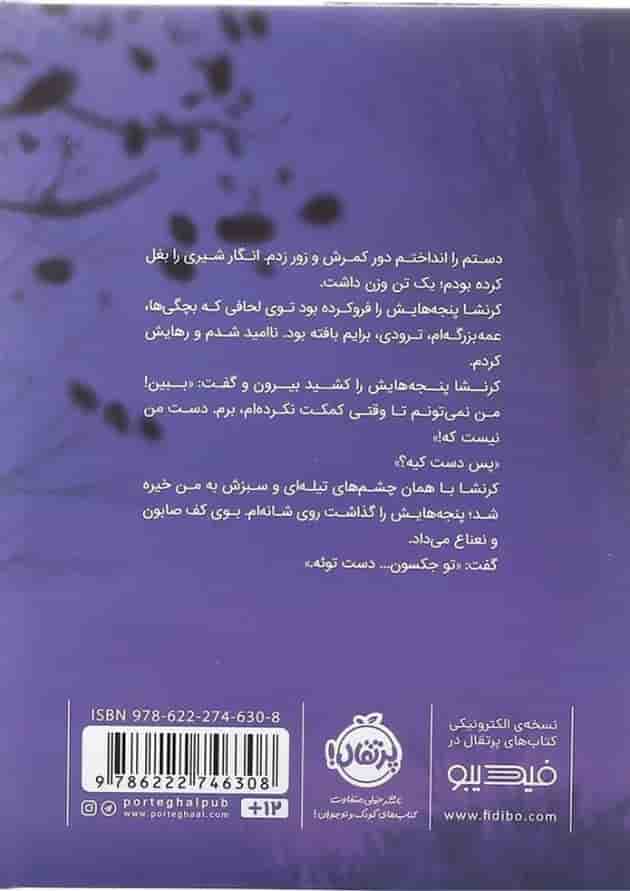 کتاب پاستیل های بنفش پشت جلد