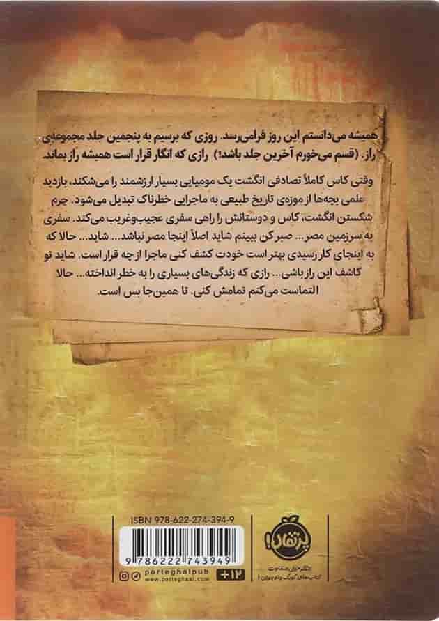 کتاب تا همین جا بس است مجموعه راز جلد 5 پشت جلد