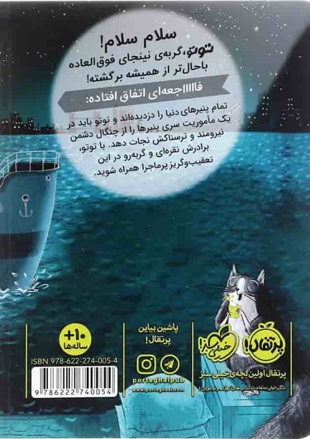 کتاب سرقت بزرگ پنیر مجموعه گربه نینجا جلد 2 پشت جلد