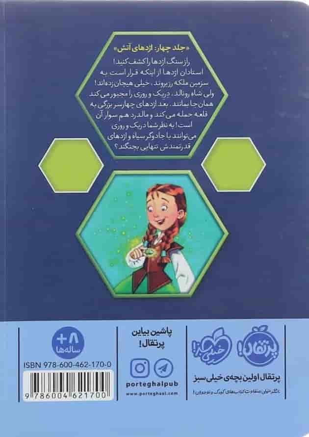 کتاب اژدهای آتش مجموعه استاد اژدها جلد 4 پشت جلد