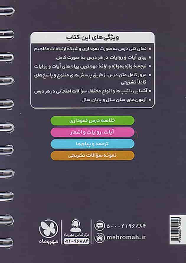 دین و زندگی دوازدهم لقمه مهروماه پشت جلد