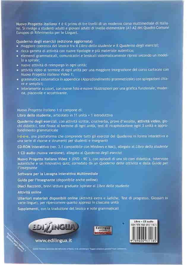 Nuovo Progetto Italiano 1 Libro Dello Studente + Quaderno Degli Esercizi 