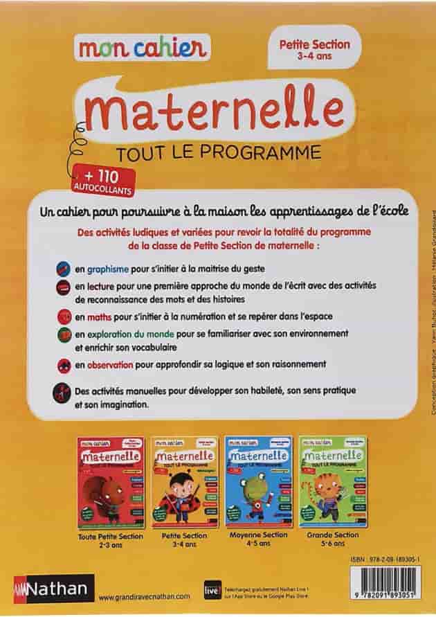 Mon Cahier maternelle 3-4 ans 