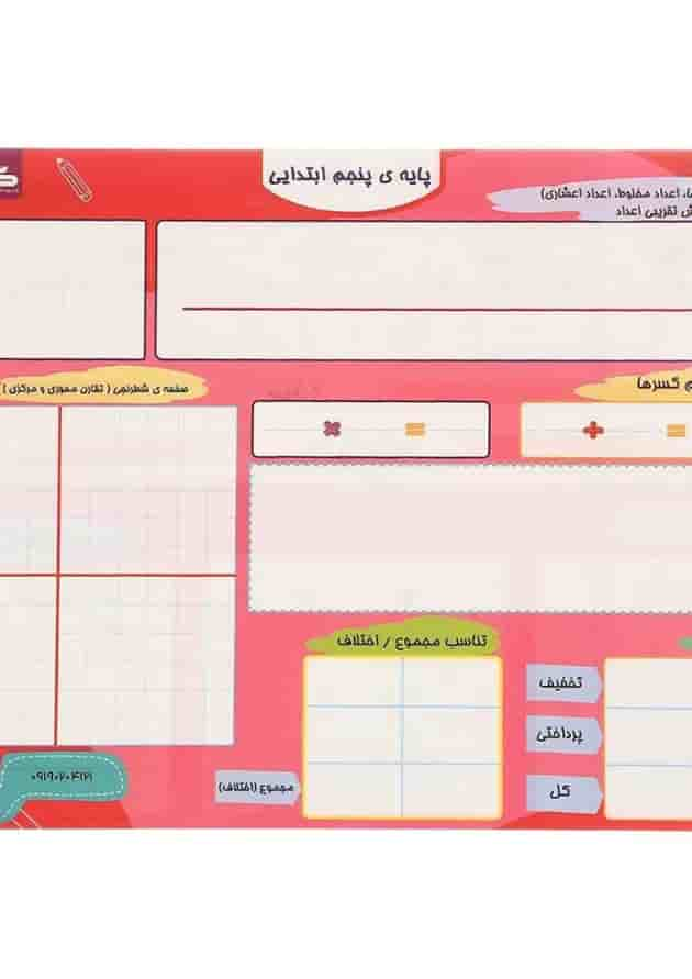 پوستر ریاضی پنجم سایز A4 انتشارات گراد قرمز جلد