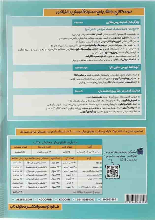 کتاب جامع یازدهم ریاضی سری دروس طلایی انتشارات کاگو سال چاپ 1403 پشت جلد