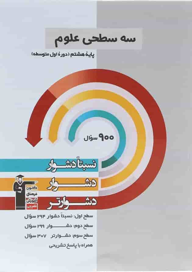 کتاب سه سطحی علوم هشتم انتشارات کانون فرهنگی آموزش سال چاپ 1402 جلد