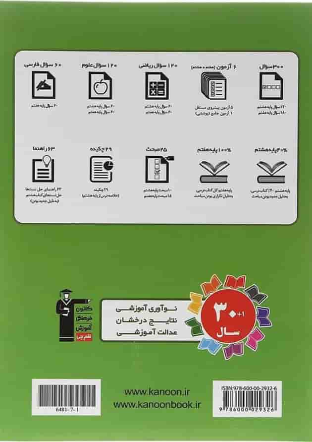 کتاب تابستان هشتم انتشارات کانون فرهنگی آموزش سال چاپ 1404 پشت جلد