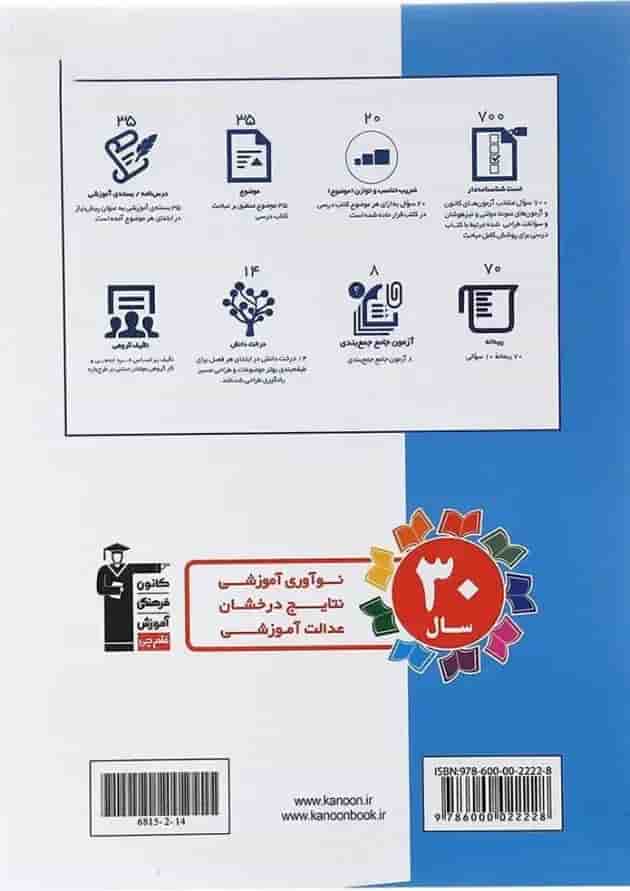 کتاب علوم ششم سری طبقه بندی شده انتشارات قلم چی پشت جلد