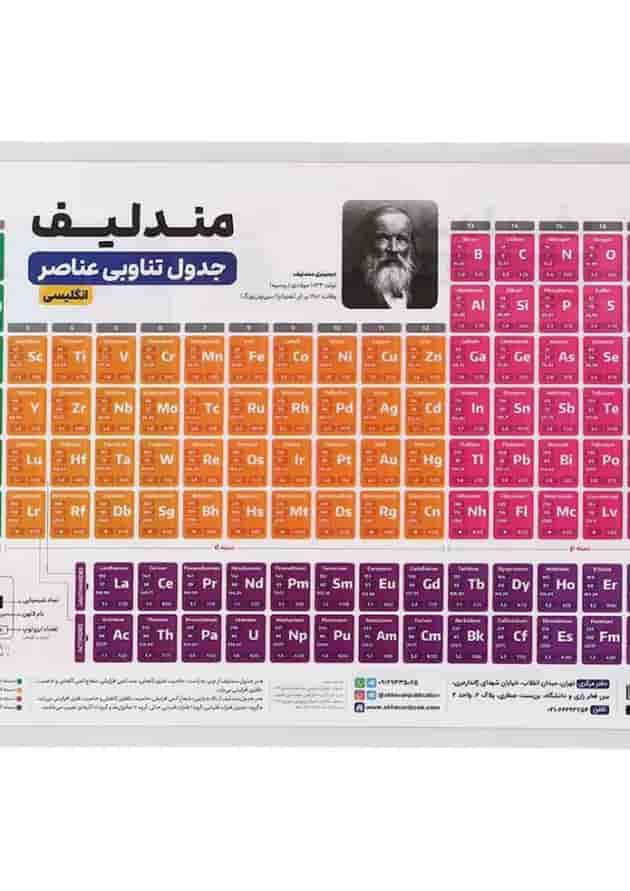 پوستر جدول مندلیف سایز A4 انتشارات اخوان ورنوس جلد