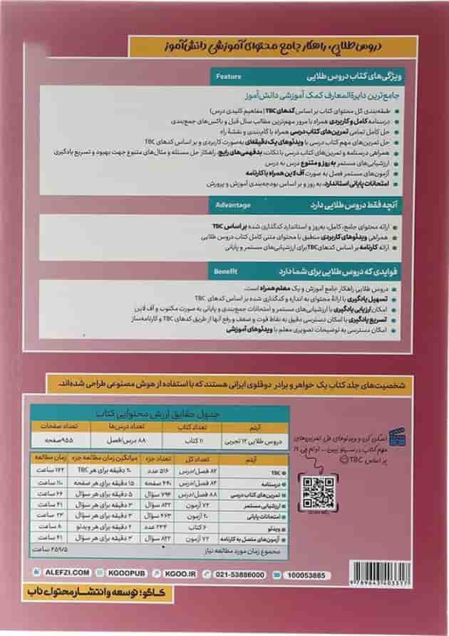 کتاب جامع دوازدهم تجربی سری دروس طلایی انتشارات کاگو سال چاپ 1403 پشت جلد