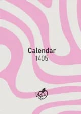 سررسید 1405 طرح Calender صورتی خیلی سبز