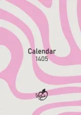 سررسید 1405 طرح Calender صورتی خیلی سبز