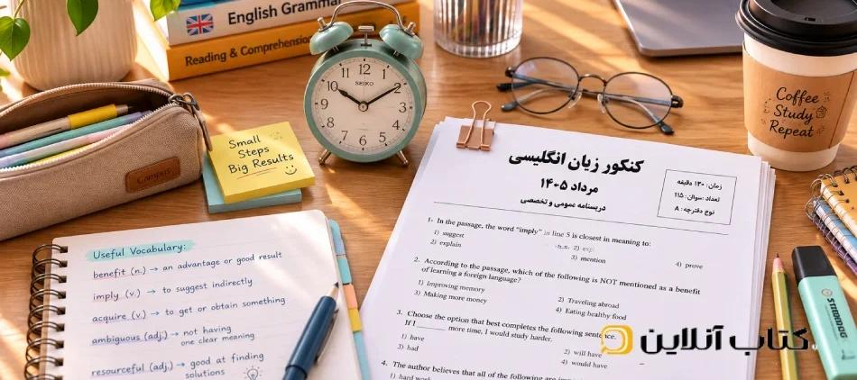 سوالات کنکور زبان مرداد ۱۴۰۵ + پاسخنامه