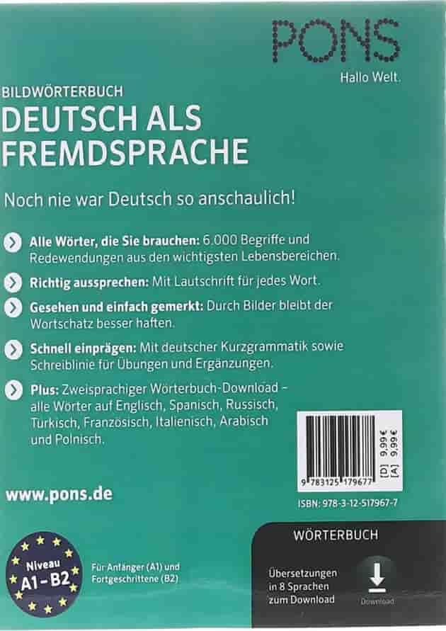 PONS Bildworterbuch Deutsch als Fremdsprache Für Alltag Beruf und unterwegs A1-B2 PONS Bildworterbuch Deutsch als Fremdsprache Für Alltag Beruf und unterwegs A1-B2